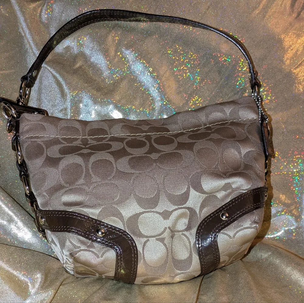 Coach Signature Mini Hobo Shoulder "Baguette" Bag - Picture 4 of 11